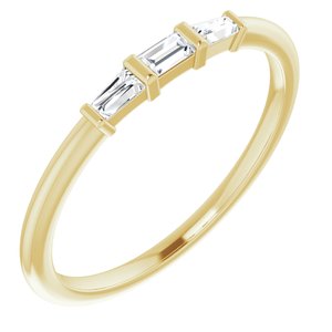 14K Yellow 1/6 CTW Diamond Three-Stone Stackable Ring  -Siddiqui Jewelers