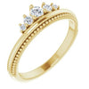 14K Yellow 1/5 CTW Diamond Stackable Crown Ring - Siddiqui Jewelers