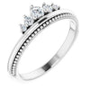 14K White 1/5 CTW Diamond Stackable Crown Ring - Siddiqui Jewelers