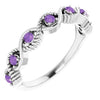 14K White Amethyst Stackable Ring - Siddiqui Jewelers