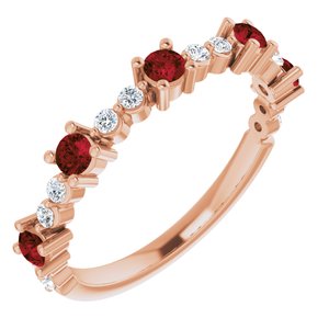14K Rose Mozambique Garnet & 1/5 CTW Diamond Ring - Siddiqui Jewelers