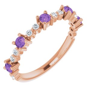 14K Rose Amethyst & 1/5 CTW Diamond Ring - Siddiqui Jewelers