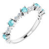 14K White Blue Zircon & 1/5 CTW Diamond Ring - Siddiqui Jewelers