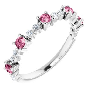 14K White Pink Tourmaline & 1/5 CTW Diamond Ring - Siddiqui Jewelers