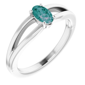 Sterling Silver Alexandrite Solitaire Youth Ring - Siddiqui Jewelers