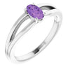 Sterling Silver Imitation Amethyst Solitaire Youth Ring - Siddiqui Jewelers