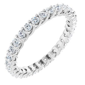 14K White 9/10 CTW Diamond Eternity Band -Siddiqui Jewelers