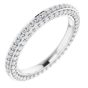 14K White 5/8 CTW Diamond Eternity Band Size 4 - Siddiqui Jewelers