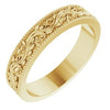 14K Yellow 4 mm Sculptural-Inspired Band with Milgrain Size 6 - Siddiqui Jewelers