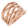 14K Rose Criss-Cross Ring - Siddiqui Jewelers