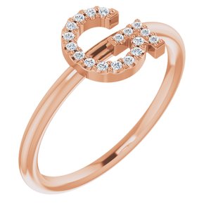 14K Rose .06 CTW Diamond Initial G Ring - Siddiqui Jewelers