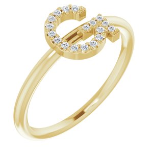 14K Yellow .08 CTW Diamond Initial G Ring-Siddiqui Jewelers