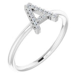 14K White .06 CTW Diamond Initial A Ring-Siddiqui Jewelers