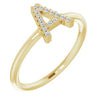 14K Yellow .07 CTW Diamond Initial A Ring-Siddiqui Jewelers