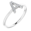 Sterling Silver .07 CTW Diamond Initial A Ring - Siddiqui Jewelers