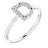 14K White .06 CTW Diamond Initial D Ring-Siddiqui Jewelers