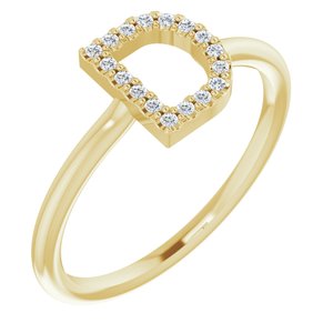 14K Yellow .08 CTW Diamond Initial D Ring - Siddiqui Jewelers