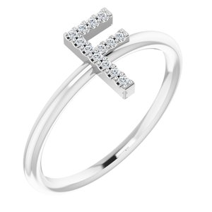 14K White .06 CTW Diamond Initial F Ring-Siddiqui Jewelers