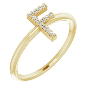 14K Yellow .06 CTW Diamond Initial F Ring-Siddiqui Jewelers