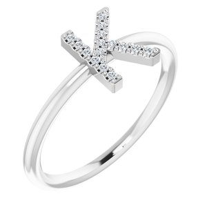 14K White .05 CTW Diamond Initial K Ring-Siddiqui Jewelers