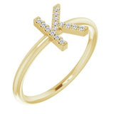 14K Yellow .06 CTW Diamond Initial K Ring-Siddiqui Jewelers