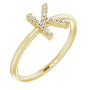 14K Yellow .06 CTW Diamond Initial K Ring-Siddiqui Jewelers