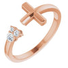 14K Rose 1/10 CTW Diamond Negative Space Cross Ring - Siddiqui Jewelers