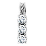 14K White 5/8 CTW Diamond Pendant  -Siddiqui Jewelers