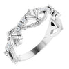 14K White 1/8 CTW Diamond Vintage-Inspired Anniversary Band - Siddiqui Jewelers