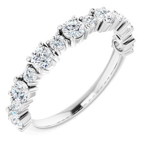 14K White 7/8 CTW Diamond Anniversary Band  -Siddiqui Jewelers