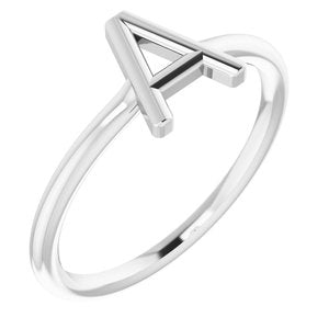 14K White Initial A Ring-Siddiqui Jewelers