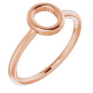 14K Rose Initial O Ring-Siddiqui Jewelers
