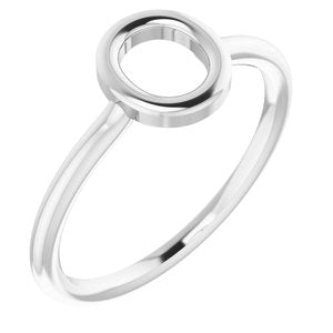 Sterling Silver Initial O Ring-Siddiqui Jewelers