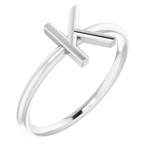 14K White Initial K Ring-Siddiqui Jewelers