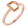 14K Rose Initial D Ring - Siddiqui Jewelers