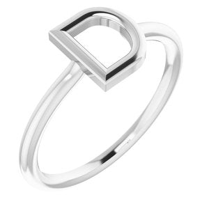 Sterling Silver Initial D Ring-Siddiqui Jewelers