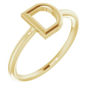 14K Yellow Initial D Ring-Siddiqui Jewelers