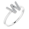 14K White .07 CTW Diamond Initial W Ring-Siddiqui Jewelers