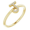 14K Yellow .05 CTW Diamond Initial J Ring-Siddiqui Jewelers