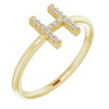 14K Yellow .07 CTW Diamond Initial H Ring-Siddiqui Jewelers