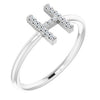 14K White .07 CTW Diamond Initial H Ring - Siddiqui Jewelers