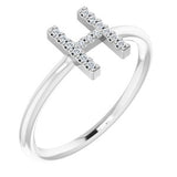 14K White .07 CTW Diamond Initial H Ring - Siddiqui Jewelers