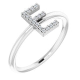 14K White .06 CTW Diamond Initial E Ring-Siddiqui Jewelers