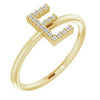 14K Yellow .07 CTW Diamond Initial E Ring-Siddiqui Jewelers