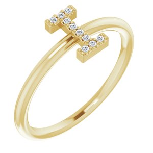 14K Yellow .04 CTW Diamond Initial I Ring-Siddiqui Jewelers