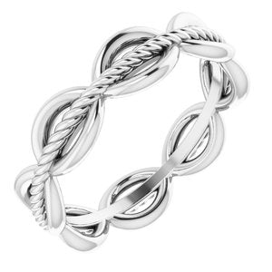 14K White Rope Design Band Size 7 - Siddiqui Jewelers
