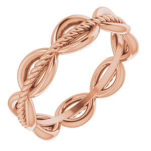14K Rose Rope Design Band Size 7 - Siddiqui Jewelers