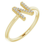 14K Yellow .08 CTW Diamond Initial N Ring - Siddiqui Jewelers