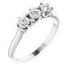 14K White 1/2 CTW Diamond Three-Stone Anniversary Band - Siddiqui Jewelers