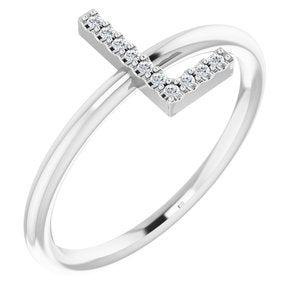 14K White .05 CTW Diamond Initial L Ring-Siddiqui Jewelers